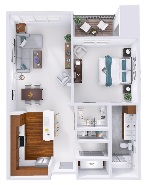 a floor plan of a house with a bedroom and a living room